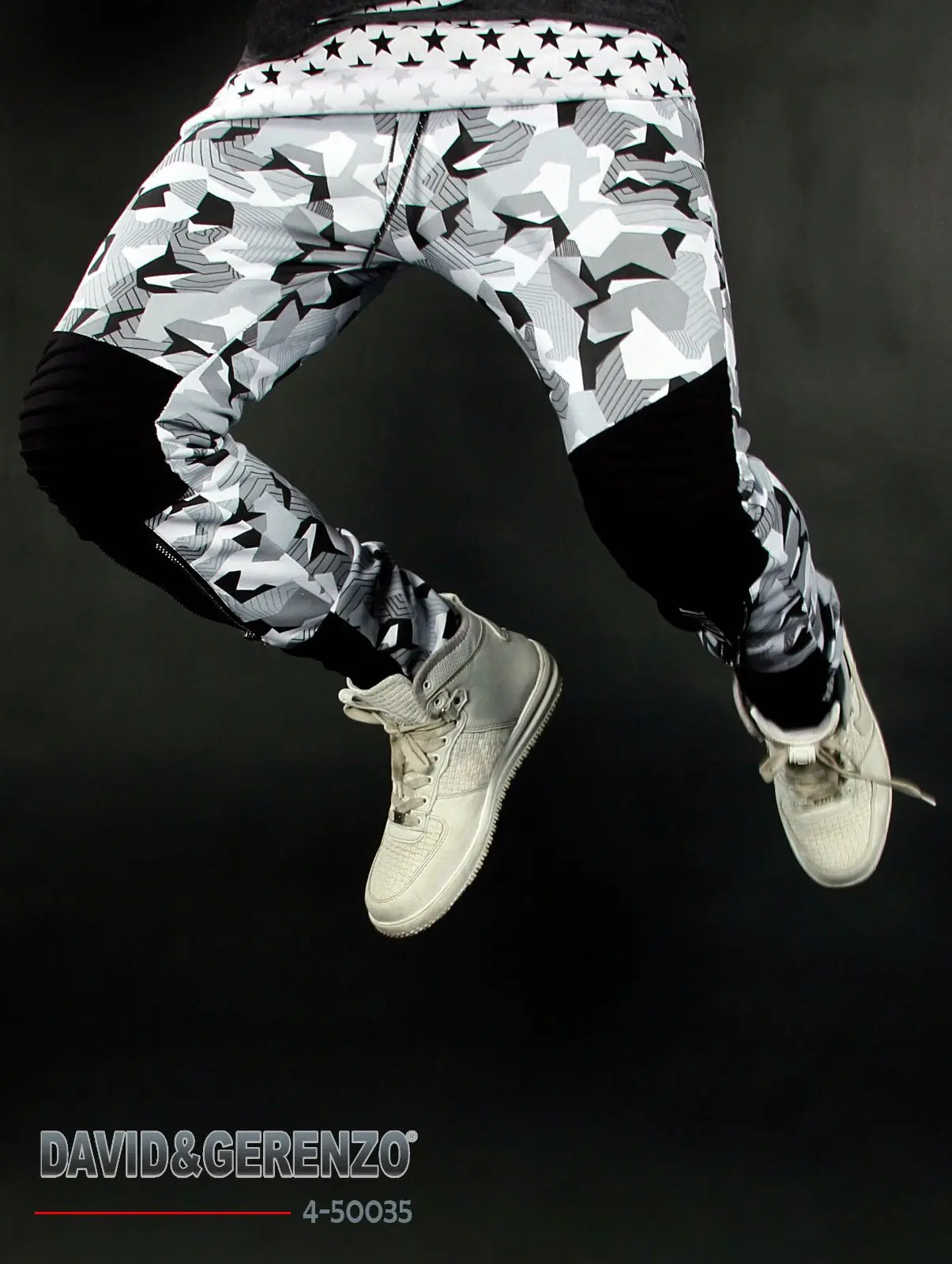 Sweatpants i hvid camouflage